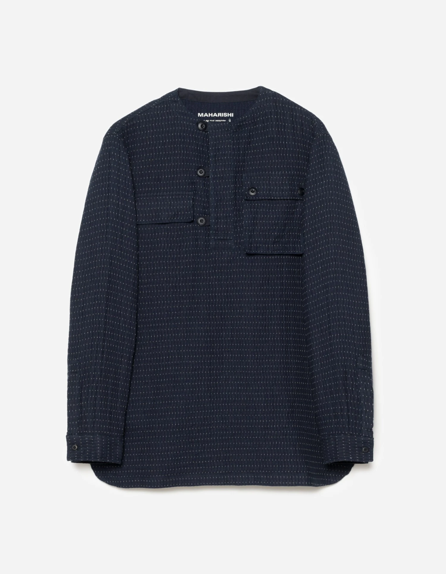 Maharishi 5132 Noragi Cargo Kurta Shirt Indigo 1 Maharishi 5132 Noragi Cargo Kurta Shirt Indigo