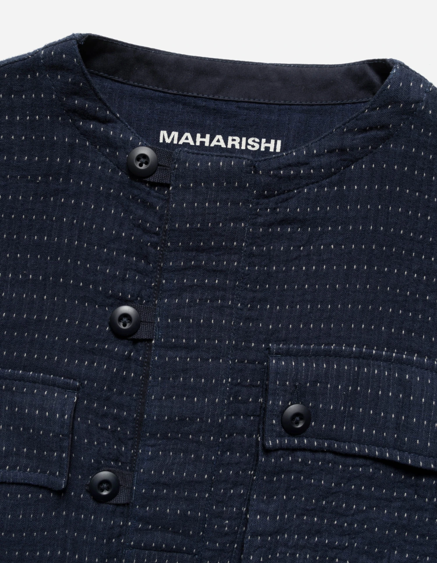 Maharishi 5132 Noragi Cargo Kurta Shirt Indigo 7 Maharishi 5132 Noragi Cargo Kurta Shirt Indigo - Image 7