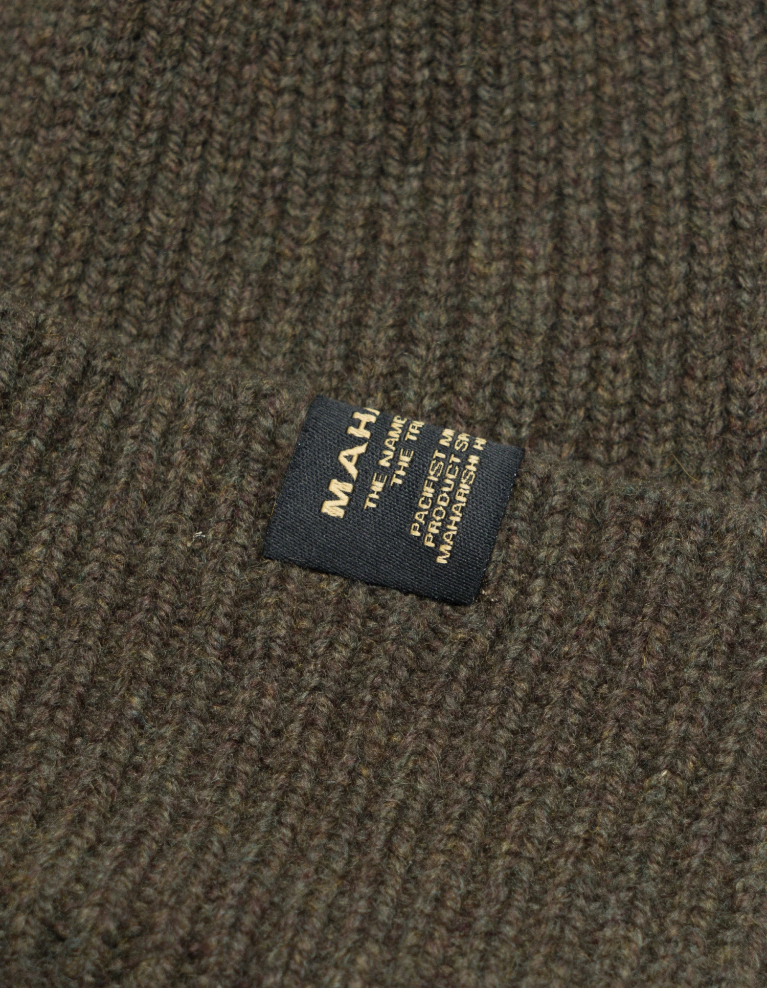 Maharishi 9153 Wool MILTYPE Beanie Olive 4 Maharishi 9153 Wool MILTYPE Beanie Olive - Image 4